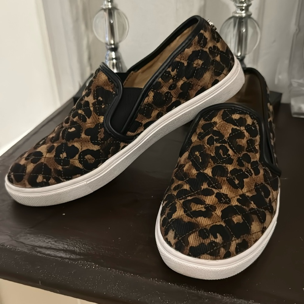 Steve Madden Leopard Print Slip On Sneakers
